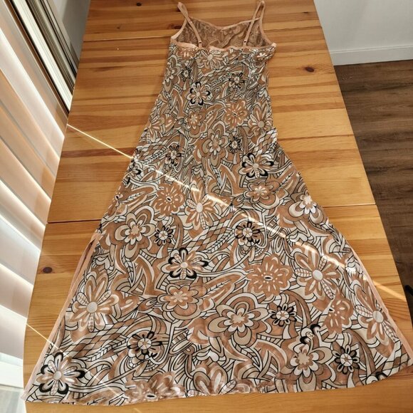 NK Imode Silk Blend Maxi Slip Dress Brown Floral Neutral - Picture 12 of 13